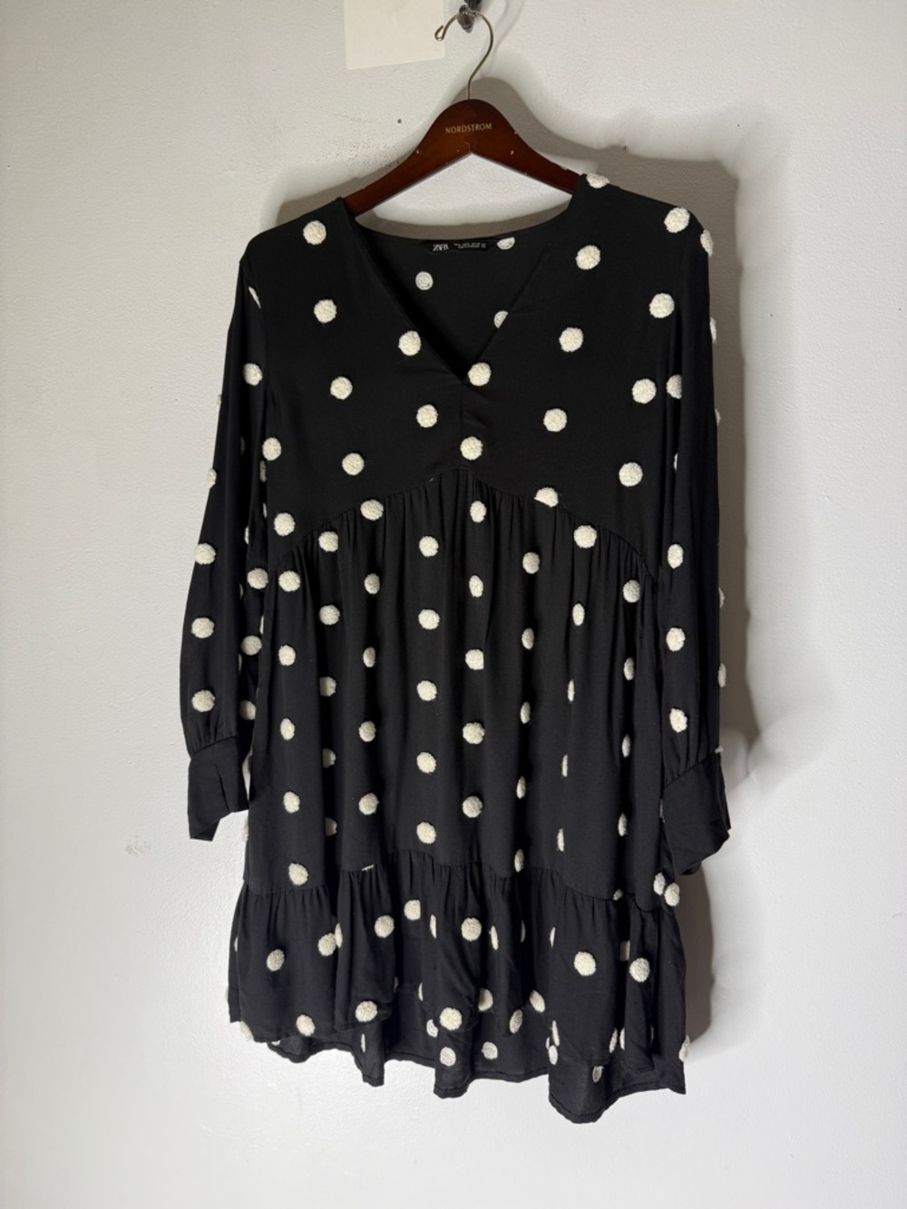 Zara Black and White Polka Dot Dress Sz Medium